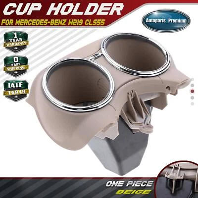 Front Dual Cup Holder for Mercedes-Benz W219 CLS55 AMG CLS500 2006-2011 Beige - Image 1 of 4