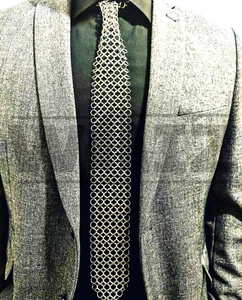 Handmade Medieval Chain Mail Tie Body Armor Armour Chainmail Shirt Necktie gifts - Picture 1 of 3