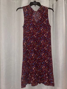 Red Floral Summer Dress Womens Size Small Sleeveless - Picture 1 of 5