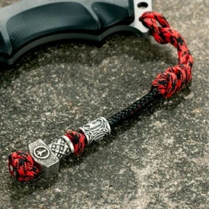 Keychain Viking Rune Amulet Car Keychain Survival Braided Rope Men Handmade - Picture 1 of 19