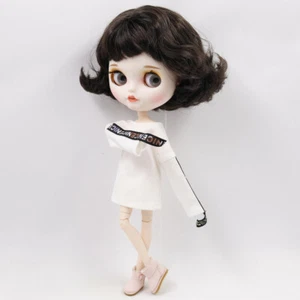 12" Blythe doll Nude Bob Black hair white customized face samll mouth Joint body - Picture 1 of 2