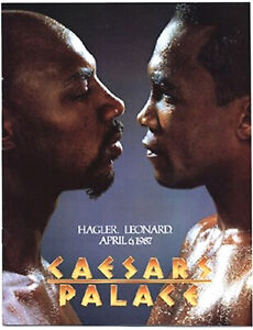 Original On Site Marvelous Marvin Hagler v Sugar Ray Leonard Boxing Fight Poster