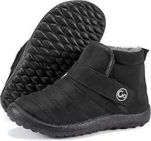 FUDYNMALC Girls Boys Winter Snow Boots Comfortable Warm Black SIZE 8 - Picture 1 of 1