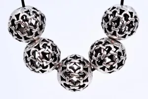 Cuentas espaciadoras redondas antiguas tono plata de 10 piezas 8 mm - Imagen 1 de 6