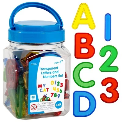 edxeducation Transparent Letters and Numbers - Mini Jar - Colorful, Plastic...  - Image 1 of 4
