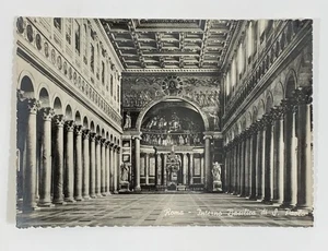 Interior of St Pauls Basilica Rome Italy Real Photo Postcard RPPC Unposted - Picture 1 of 2