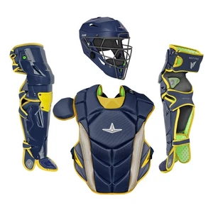 All-Star MVP-PRO Youth Baseball Catcher's Package - Navy/Gold - Picture 1 of 4