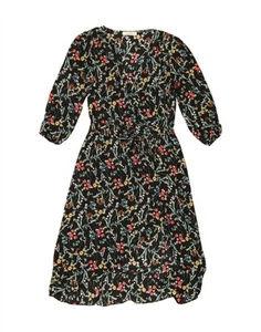 OASIS Womens 3/4 Sleeve Maxi Dress UK 10 Small Black Floral Polyester HU12 - Picture 1 of 3