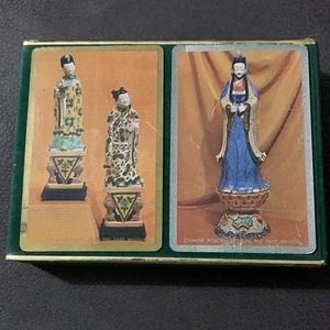 Congress Playing Cards Cel-u-tone Finish Pinochle Asian Themed VG Condition - Picture 1 of 7