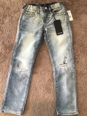 Calça jeans slim relaxada True Religion Geno infantil grande tamanho 8 nova com etiquetas - Imagem 1 de 4