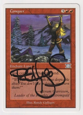 Signed Conquer Proof LP Sixth Edition Artist Randy Gallegos 1999 MTG Magic AP! - Image 1 of 2