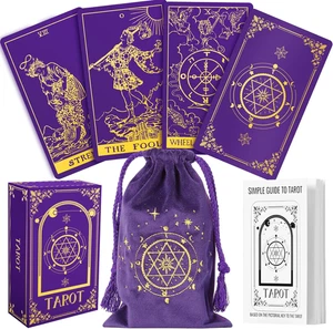 78 Tarotkarten Deck mit Ratgeber und Leinen Tragetasche, Klassiker Original Tarot - Bild 1 von 12