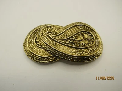 LEATHER SHOP WOMEN'S GOLD TONE 2 PIECE PAISLEY BELT BUCKLE EUC - Image 1 of 3