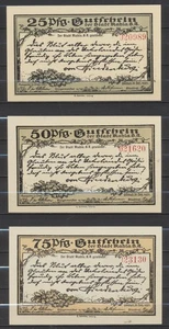 Kahla - Stadt - 3x Notgeld - L 650.e - G/M 668.6 - Kompl. Satz KN rot - Bild 1 von 1