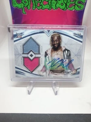 2020 WWE Topps Undisputed Kofi Kingston Dual Shirt & Mat Relic Card Auto #/9 - Image 1 of 4