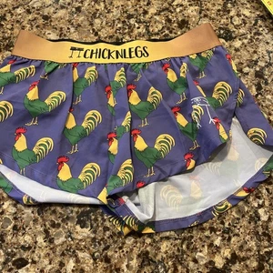 Chicknlegs Women's Rooster Running Shorts Medium - Picture 1 of 3