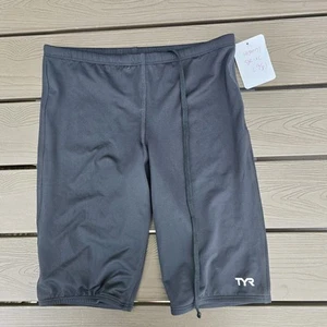 TYR Youth Boy Solid Black Drawstring Swim Jammer Size 16/18 XL New Sample - Picture 1 of 3