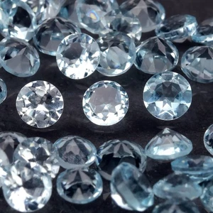 💎 6.17ct 50pcs Lot VS-VVS Round Natural Baby Blue Topaz - Brazil Gemstone - Picture 1 of 5