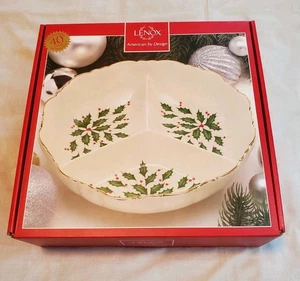 Lenox Holiday Archive 3 Part Divided Server 9" Bowl New In Box - Picture 1 of 7