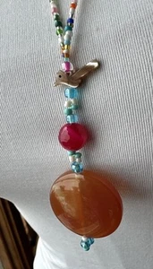 Collana vintage pietra intagliata turchese animale nativi americani fetish - Foto 1 di 11