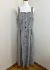 Black & White Gingham Maxi Jumper Dress Sz XL Button Down Cottagecore Modest NEW - Picture 1 of 4