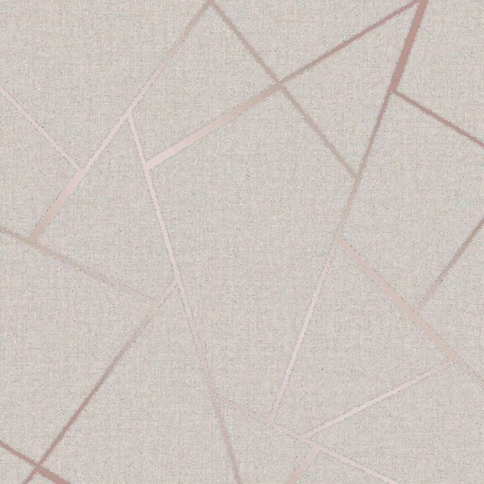 FINE DECOR QUARTZ FRACTAL WALLPAPER - GEOMETRIC GLITTER METALLIC VINYL - Image 1 of 1