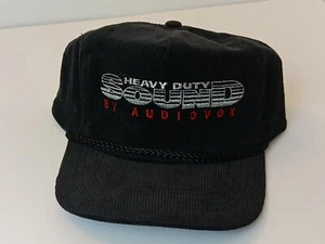 Vintage Heavy Duty Sound By Audiovox Adjustable Corduroy Rope Hat Cap Black - Picture 1 of 6