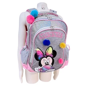 Minnie Mouse Gris Mochila Escolar Elemental Niña Bebé Grande 44x32x20cm - Imagen 1 de 4