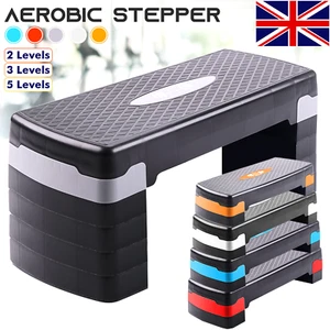 Aerobic Stepper Adjustable Height 2-3-5 Levels Exercise Stepper for Home Yoga - Picture 1 of 22