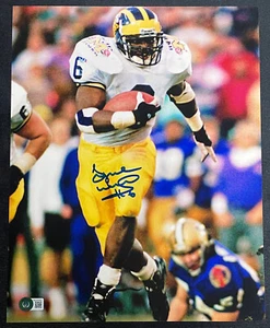 TYRONE WHEATLEY MICHIGAN WOLVERINES SIGNED 11X14 ROSE BOWL BECKETT COA - Picture 1 of 1