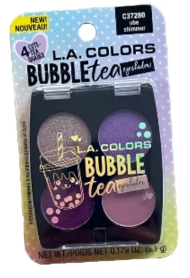 L.A. COLORS “Bubble Tea” 4Pc Eyeshadow (Ube Shimmer) NIB - Fast Ship + Gift - Image 1 of 4