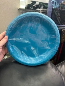 Turquoise 10.25" Plastic Dinner Plates 20ct. Tableware Decorations Supplies New! - Picture 1 of 2