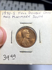 1970 S United States 1 Cent Full Double Date and Mint Mark South Error Coin - Picture 1 of 2