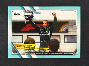 2021 Topps Formula 1 F1 Lewis Hamilton Aqua Parallel /199 #140 GP Winner Hungary - Picture 1 of 2