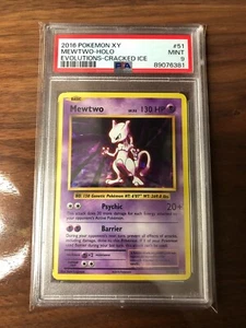 2016 POKEMON XY MEWTWO HOLO EVOLUTIONS CRACKED ICE PSA 9 #89076381 - Picture 1 of 2