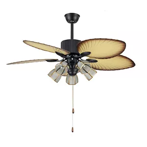 Ceiling Fan with Light Remote Control Reversible 5 Palm Tropical Blades 52 inch - Picture 1 of 11
