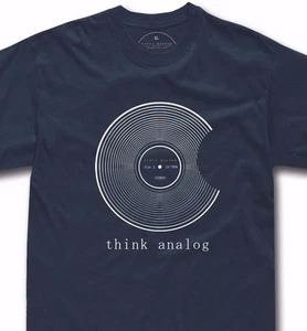 Vinyl record t-shirt funny apple analog dj disc gift turntable technics tshirt   - Picture 1 of 7