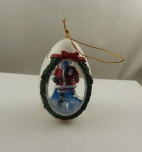 National Rennoc 1991 vintage Santa Ice skating egg Christmas ornament xmas - Picture 1 of 7
