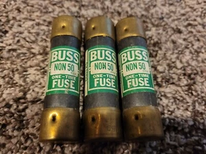 Qty (3) BUSS NON 50 One-Time 50 AMP Fuses - Bild 1 von 9