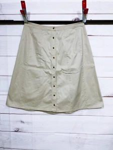 JM Collection Womens Skirt Size 18 Beige Front Buttons Elastic Waist - Picture 1 of 6