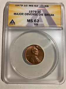 1979 penny die break MS 62 RB - Picture 1 of 2