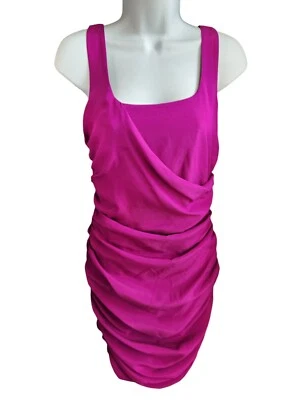 Vestido de seda fruncida en color fucsia morado Jay Godfrey talla 8 Foto 1 de 3
