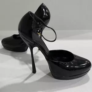 Alexander McQueen Black Patent Leather Platform Heels EU Size 37 - Picture 1 of 16