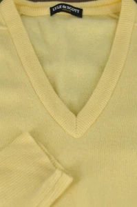 Suéter Lyle & Scott Para Hombre Amarillo Tejido Apretado Nuevo Lana Cuello en V L Grande - Imagen 1 de 5