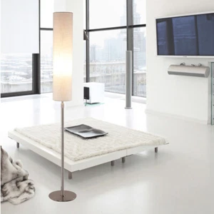 LED Fabric Shade Floor Lamp Bedroom Living Room Bedside Light Lighting Decor - Picture 1 of 7