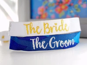 Die Braut & der Bräutigam Hochzeitstag / Junggesellinnenabschied / Junggesellenabschied Armbänder Armbänder - Bild 1 von 8