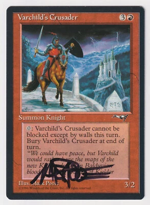 Signed Varchild's Crusader MP Alliances Artist Mark Poole 1996 MTG Magic Knight! - Image 1 of 2