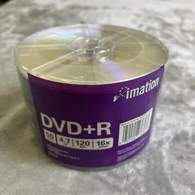 Imation DVD +R 50 Count 16x 2hr New Blank DVDs SEALED  - Image 1 of 3