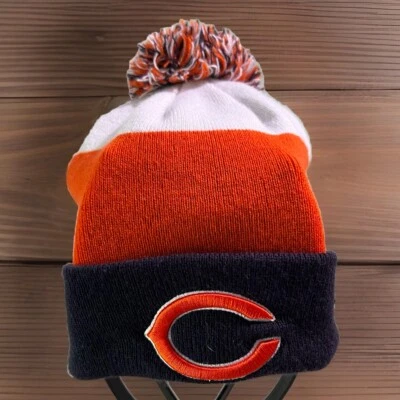 NFL New Era Chicago Bears Pom Tejido Sombrero Forro Polar Adulto Talla Única Foto 1 de 4