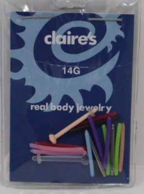 JOYERÍA CORPORAL BARRA LENGUA PLÁSTICO HIPERALERGÉNICO MÚLTIPLE P1 14G Claire's Foto 1 de 4